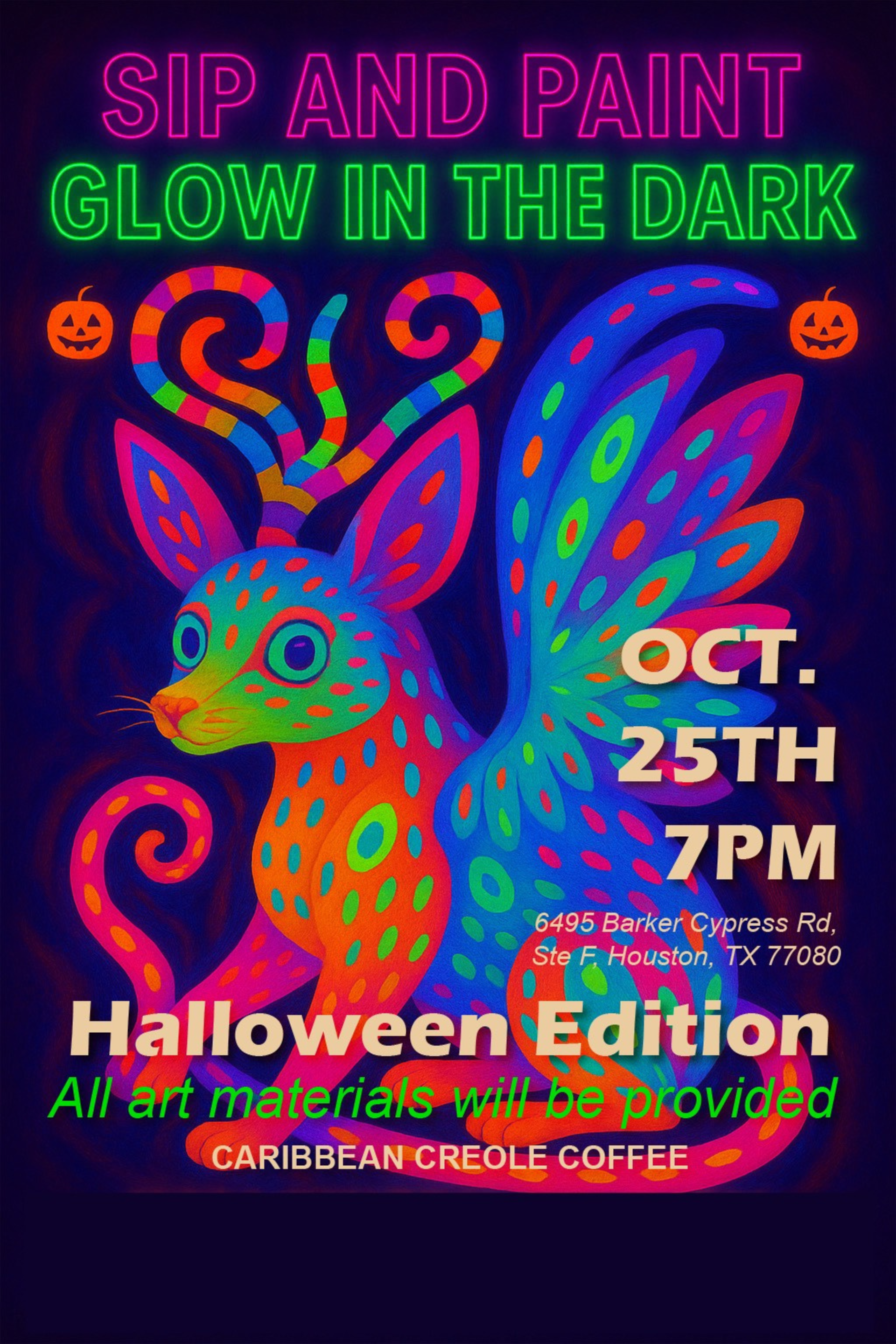 SIP AND PAINT - HALLOWEEN - GLOW IN THE DARK